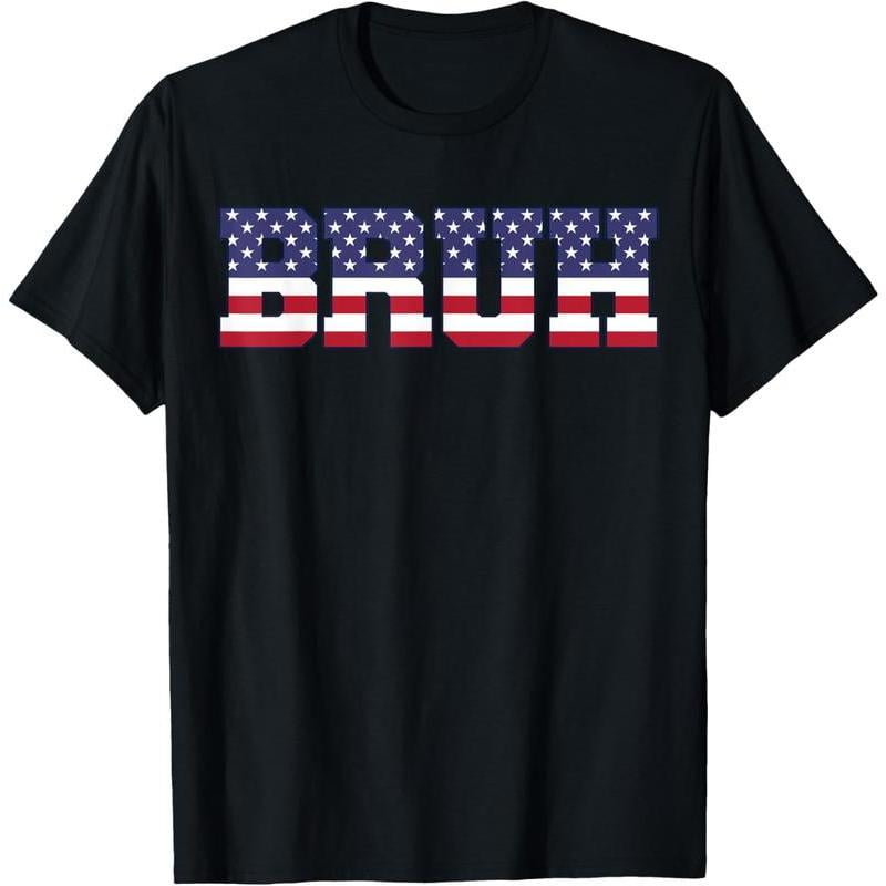 100% Cotton 4th of July Shirts for Kids Boys Bruh America USA Flag T-Shirt