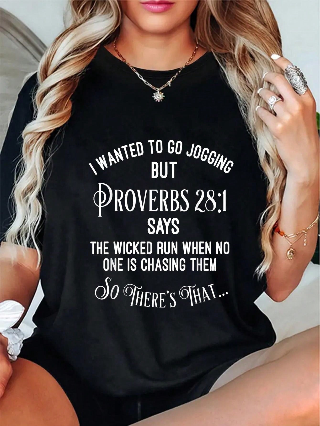 100% Cotton Casual Tshirt Funny Religious Running Shirt T-Shirt
