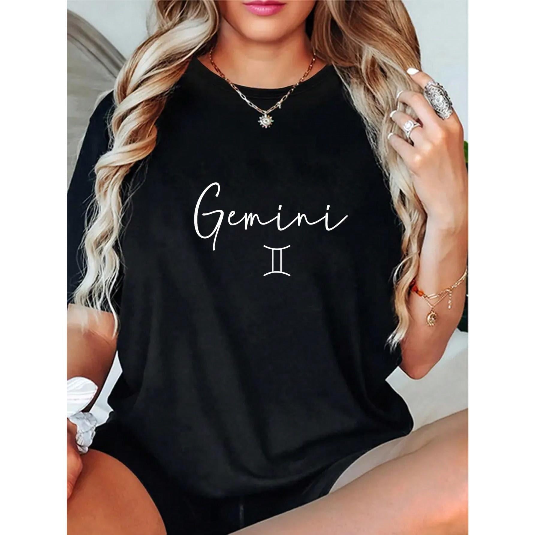 100% Cotton Gemini Sign Minimalist Zodiac Womens T-Shirt