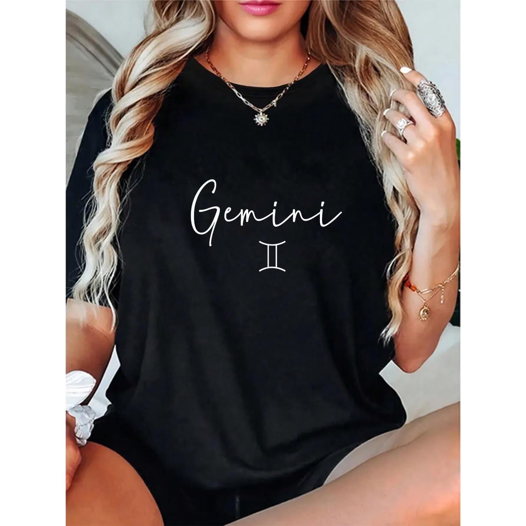 100% Cotton Gemini Sign Minimalist Zodiac Womens T-Shirt