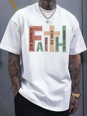 100% Cotton Shirt Retro Christian Faith Bible Verse Religious Christian Cross T-Shirt