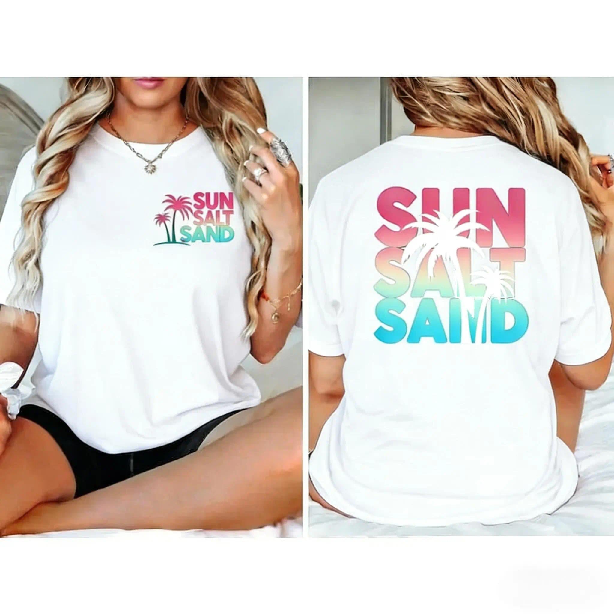 Sun Sand Salt Beach Shirt, Retro Shirt, Trendy Beach Shirts for Women, Summer Vacation Shirts, Womens Beach Shirt