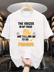 Voices In Head Telling Go Fishing Funny Angler Gift Casual Summer Unisex Tee