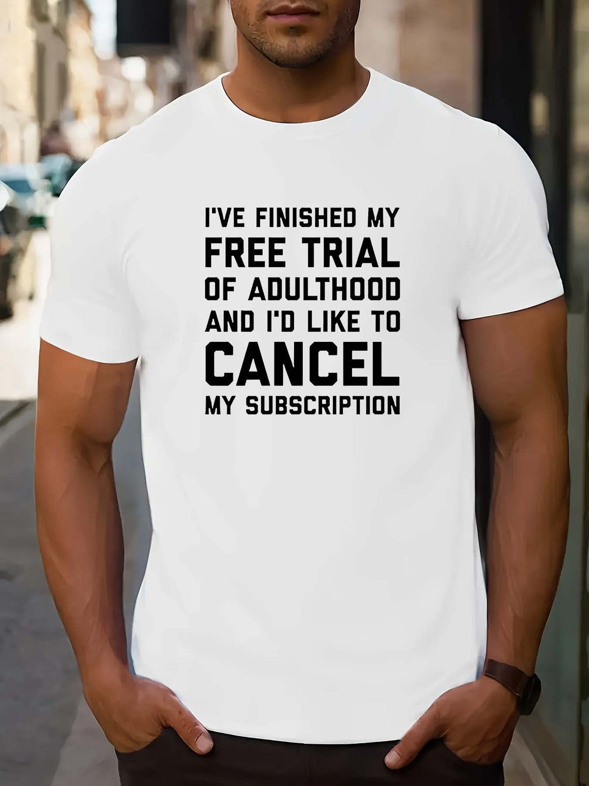 Adulting Cancellation Funny Quote Casual Crew Neck Regular Fit Unisex Tee