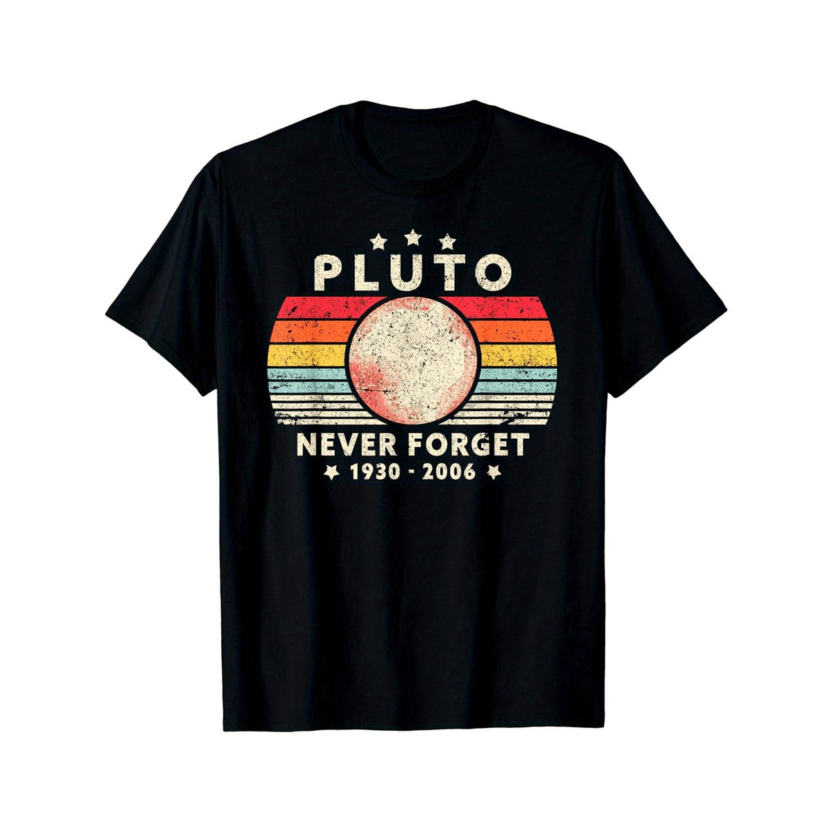 Pluto Never Forget Space Lover Retro Graphic Unisex Shirt