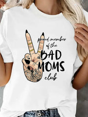 Bad Moms Club Proud Member Funny Sarcastic Humor Casual Trendy Gift Unisex Tee