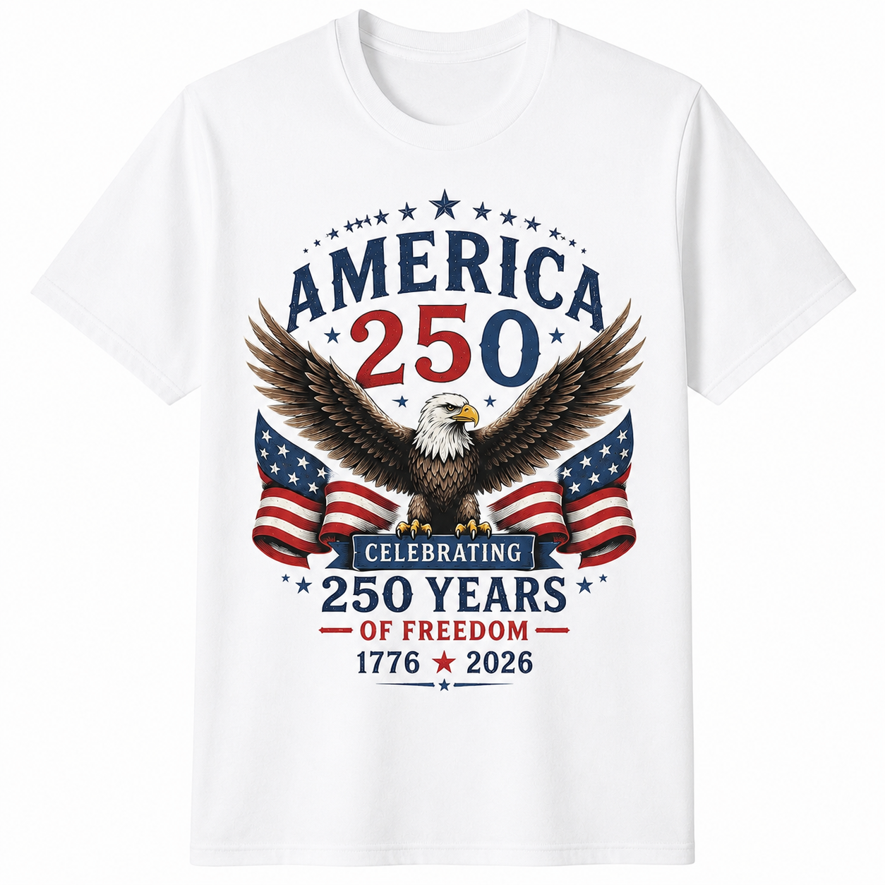 America 250 Anniversary Patriotic Eagle Flag 1776 2026 4thJuly Freedom UnisexTee