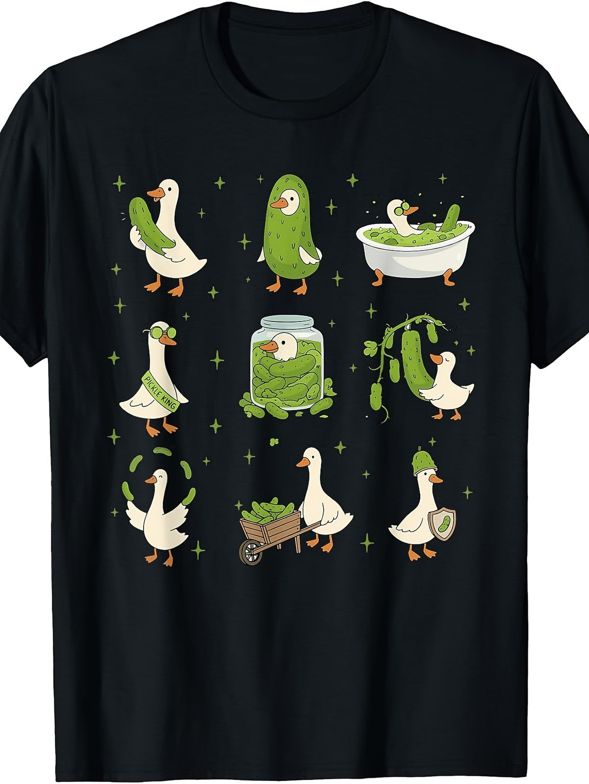 Pickle Goose Silly Retro Humor Graphic Casual Themed Party Funny Gift Unisex Tee