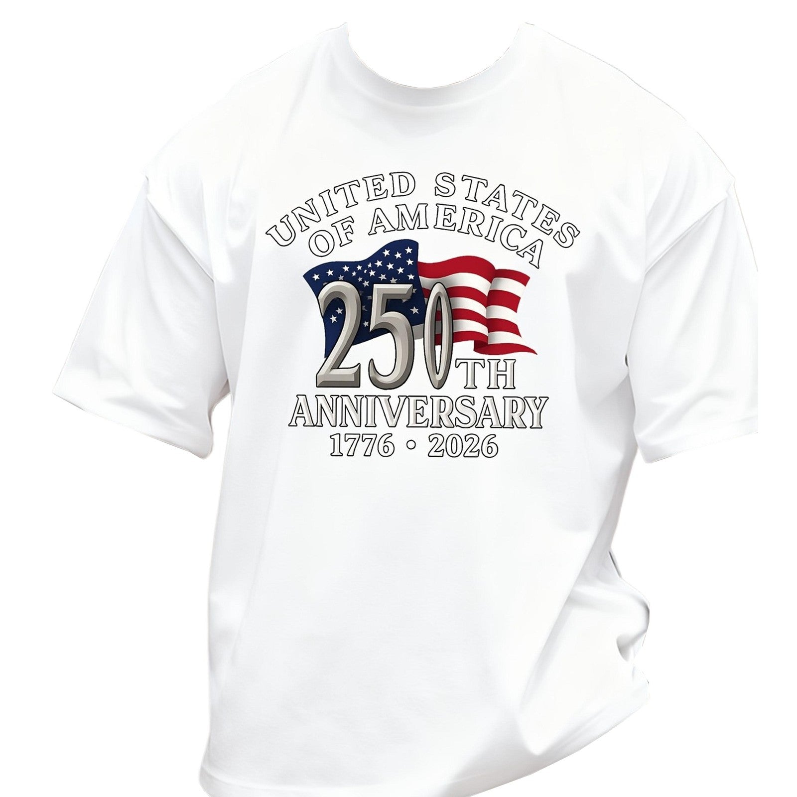 USA 250th Anniversary T-Shirt 1776-2026 American Flag Patriotic Graphic Tee