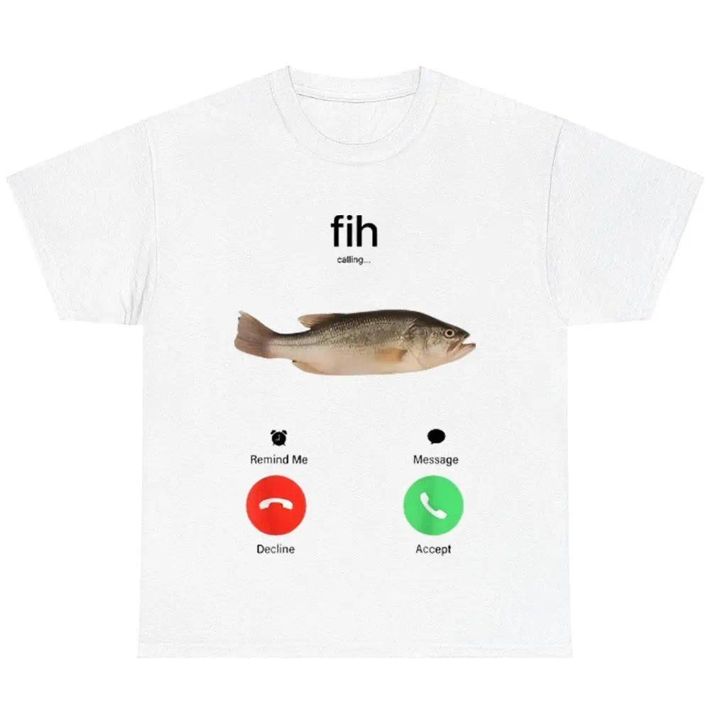 Fih Calling Remind Me Decline Accept Phone Call Fish Graphic Unisex Shirt