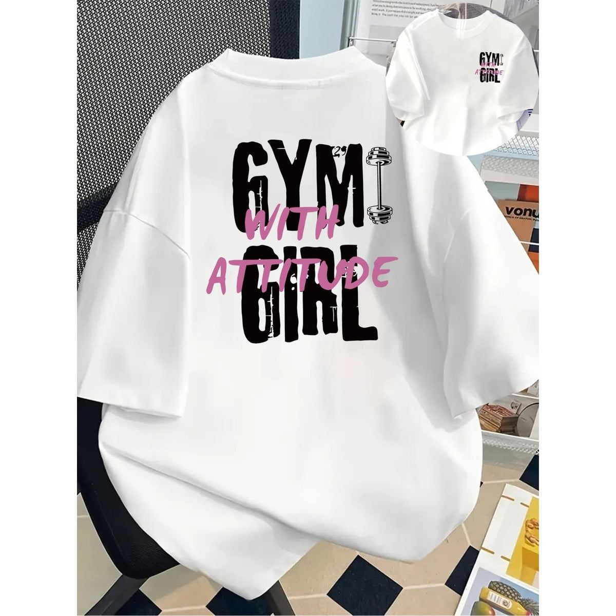 Gym With A Girl Funny Fitness Couple Workout Humor Gym Partner Unisex Shirt