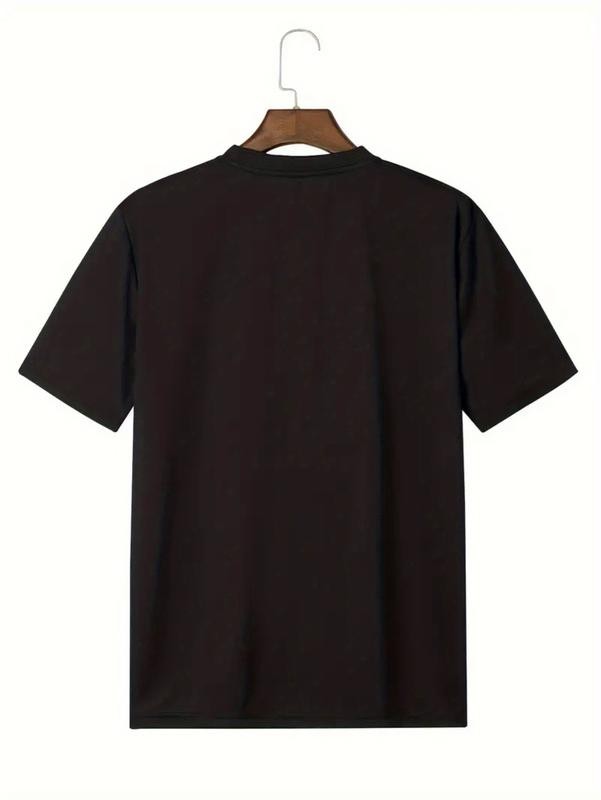 Women's Letter Print Round Neck Tee, Casual Crew Neck Short Sleeve T-Shirt