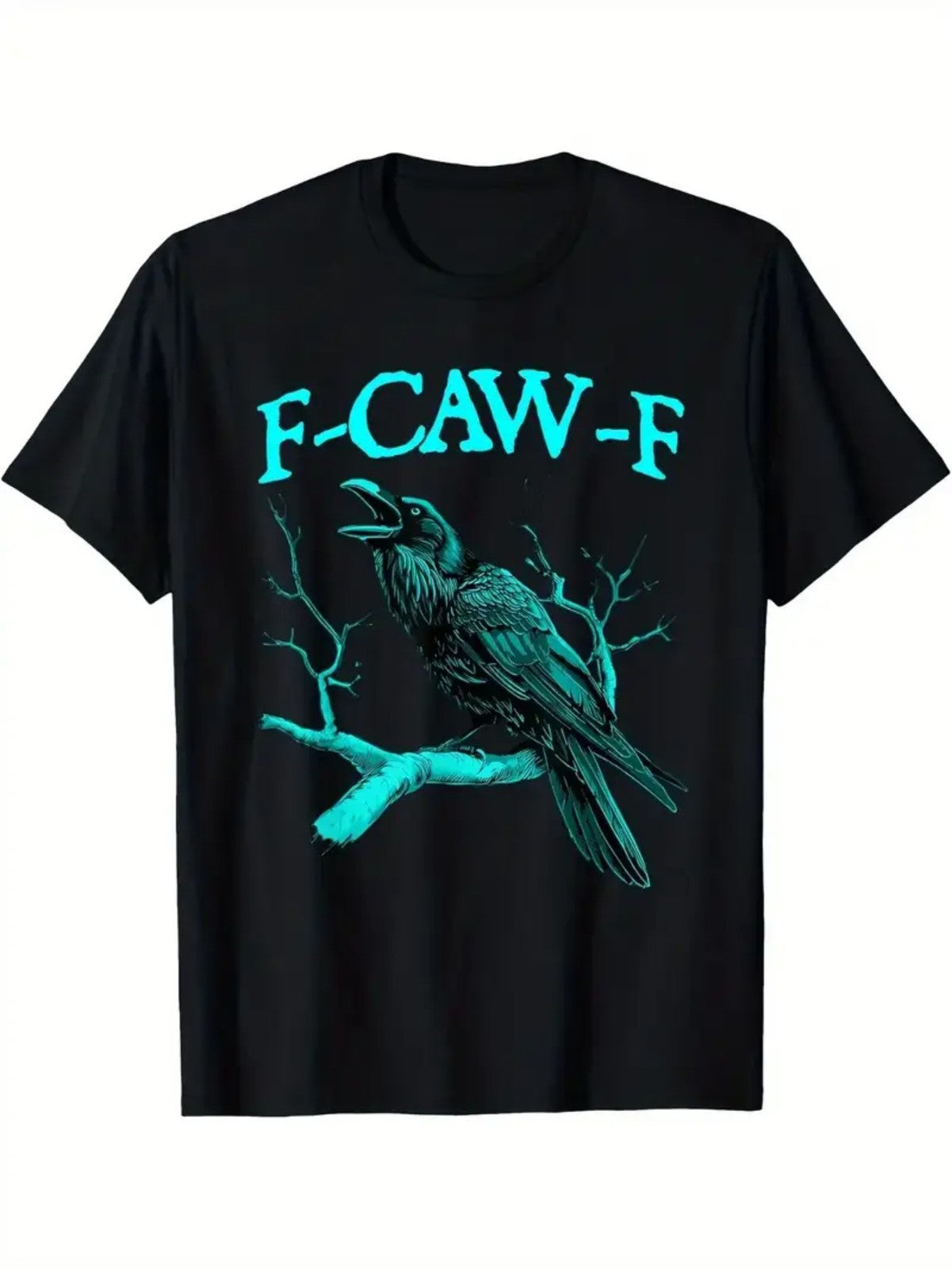 Crow Bird Pun Turquoise Black Halloween Costume Casual Witty Gift Unisex Tee