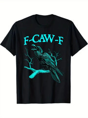 Crow Bird Pun Turquoise Black Halloween Costume Casual Witty Gift Unisex Tee