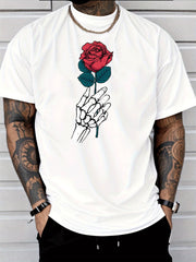 Men's Fashion Casual Trendy Black T - Shirt with Skeleton Hand