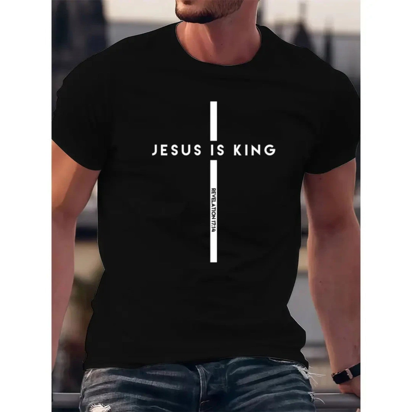 King Of Kings Jesus Cross Religious Inspirational Casual Tee