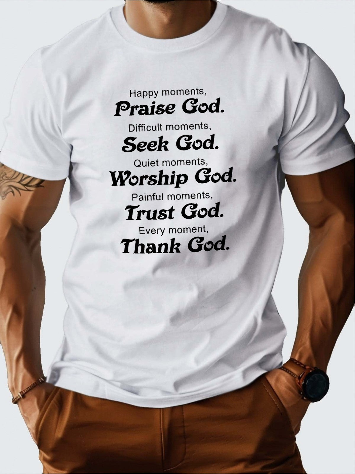 Praise Seek Worship Trust Thank God Christian Faith Inspirational Gift UnisexTee