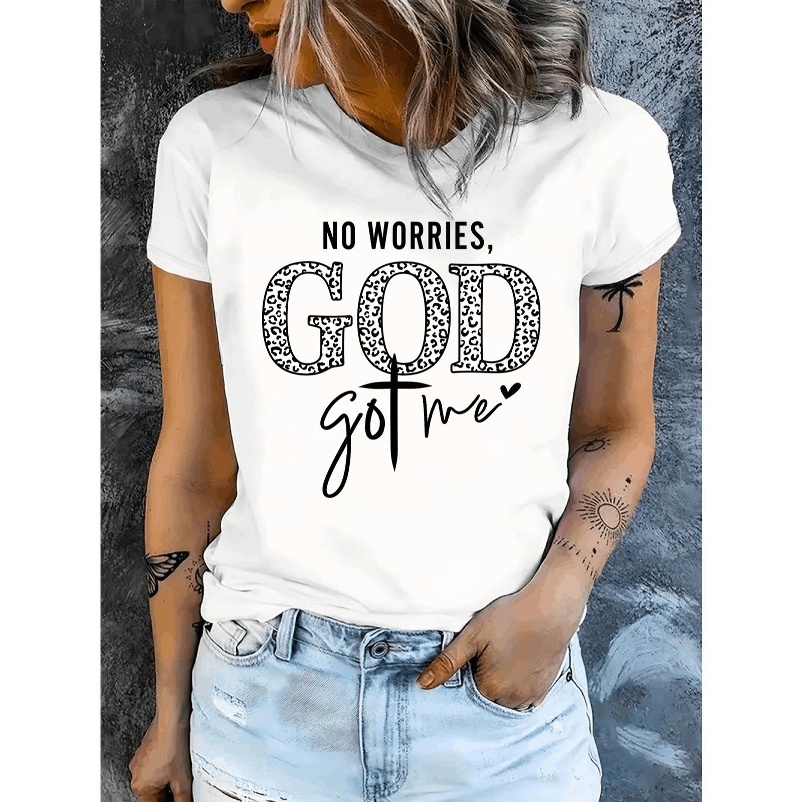 No Worries God Got Me Christian Faith Bible Verse Inspirational Gift Unisex Tee