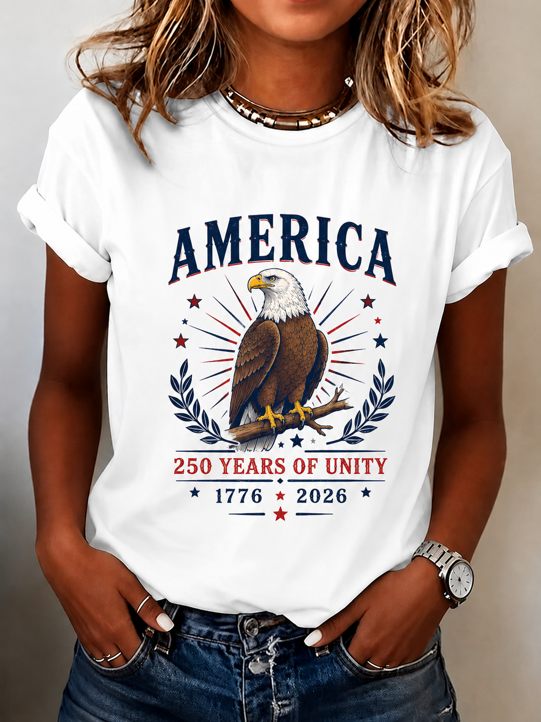 Vintage Eagle 250 Years 1776 2026 Independence 4th July Patriotic Gift UnisexTee