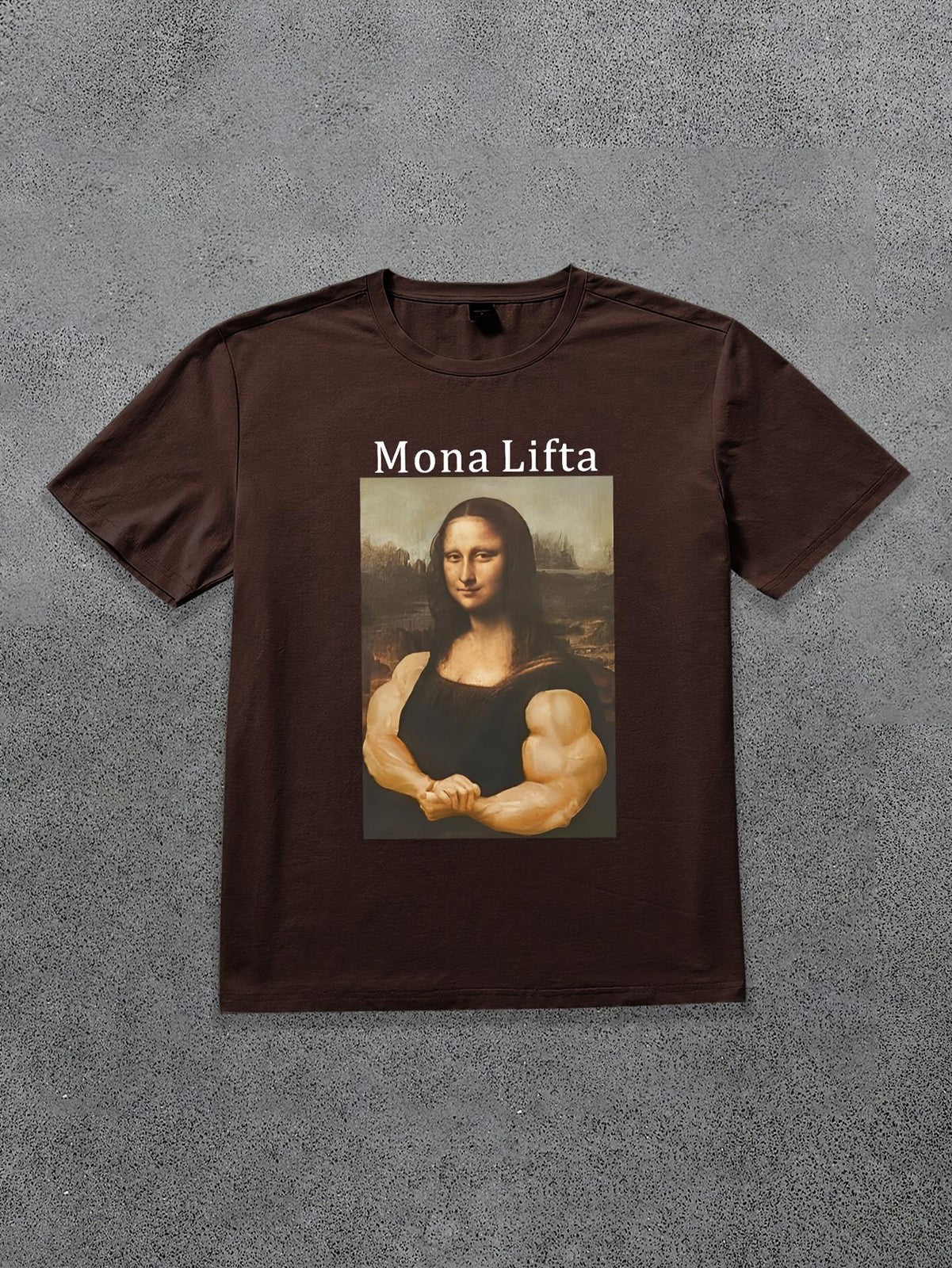 Monalift Funny Mona Lisa Fitness Workout Gym Humor Graphic Unisex Tee