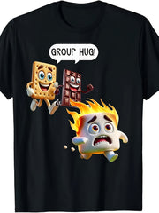 Funny Smores Group Hug Marshmallow Novelty Camping Foodie Humor Gift Unisex Tee