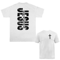 Jesus The Way The Truth The Life Christian Cross T-Shirt - Religious Bible Verse Faith Graphic Tee, Casual Crewneck