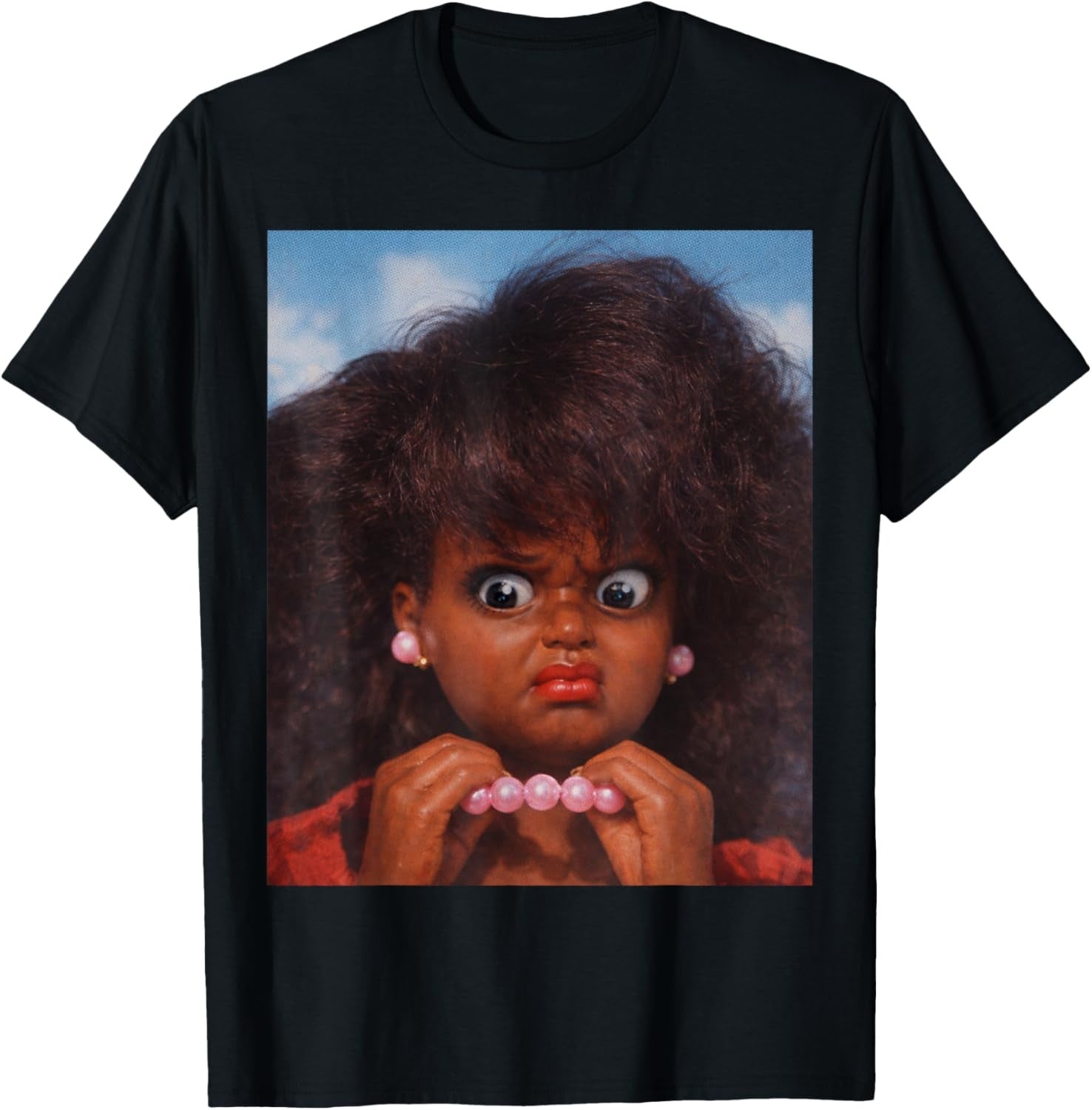 Funny Black Disgusted Doll Face Meme Viral Humor Graphic Unisex Tee