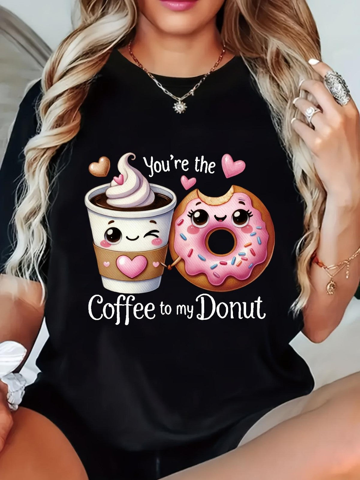 Coffee To My Donut Cute Couple Matching Romantic Breakfast Foodie Gift UnisexTee
