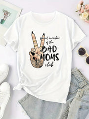 Bad Moms Club Proud Member Funny Sarcastic Humor Casual Trendy Gift Unisex Tee