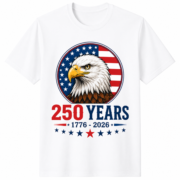 America 250 years Bald Eagle Flag Patriotic 4th July Independence Gift UnisexTee