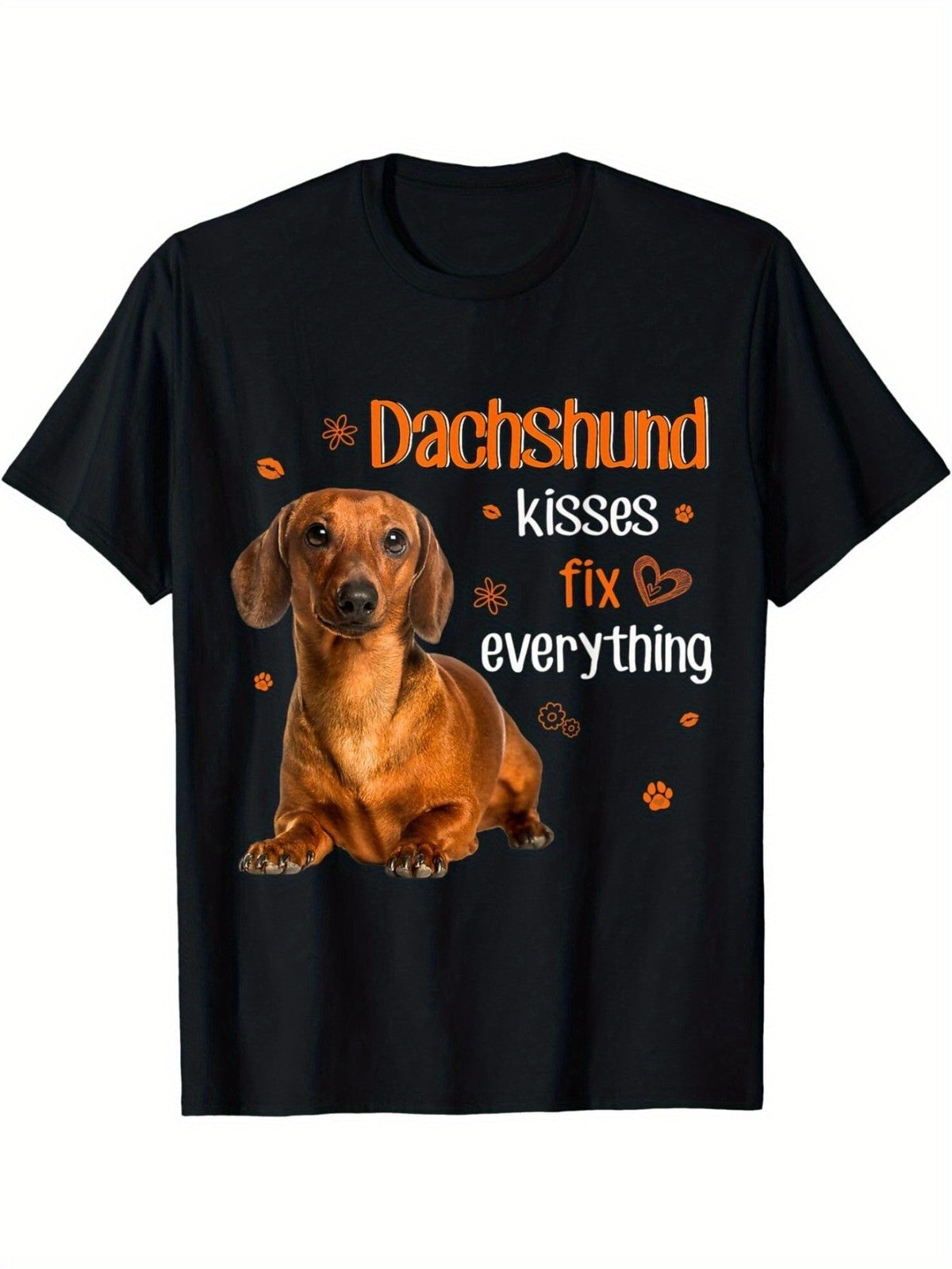 Dachshund Kisses Fix Everything Cute Dog Lover Summer Casual Gift Unisex Tee