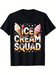 Ice Cream Squad Cute Summer Casual Gift Birthday Party Trendy Fun Unisex Tee
