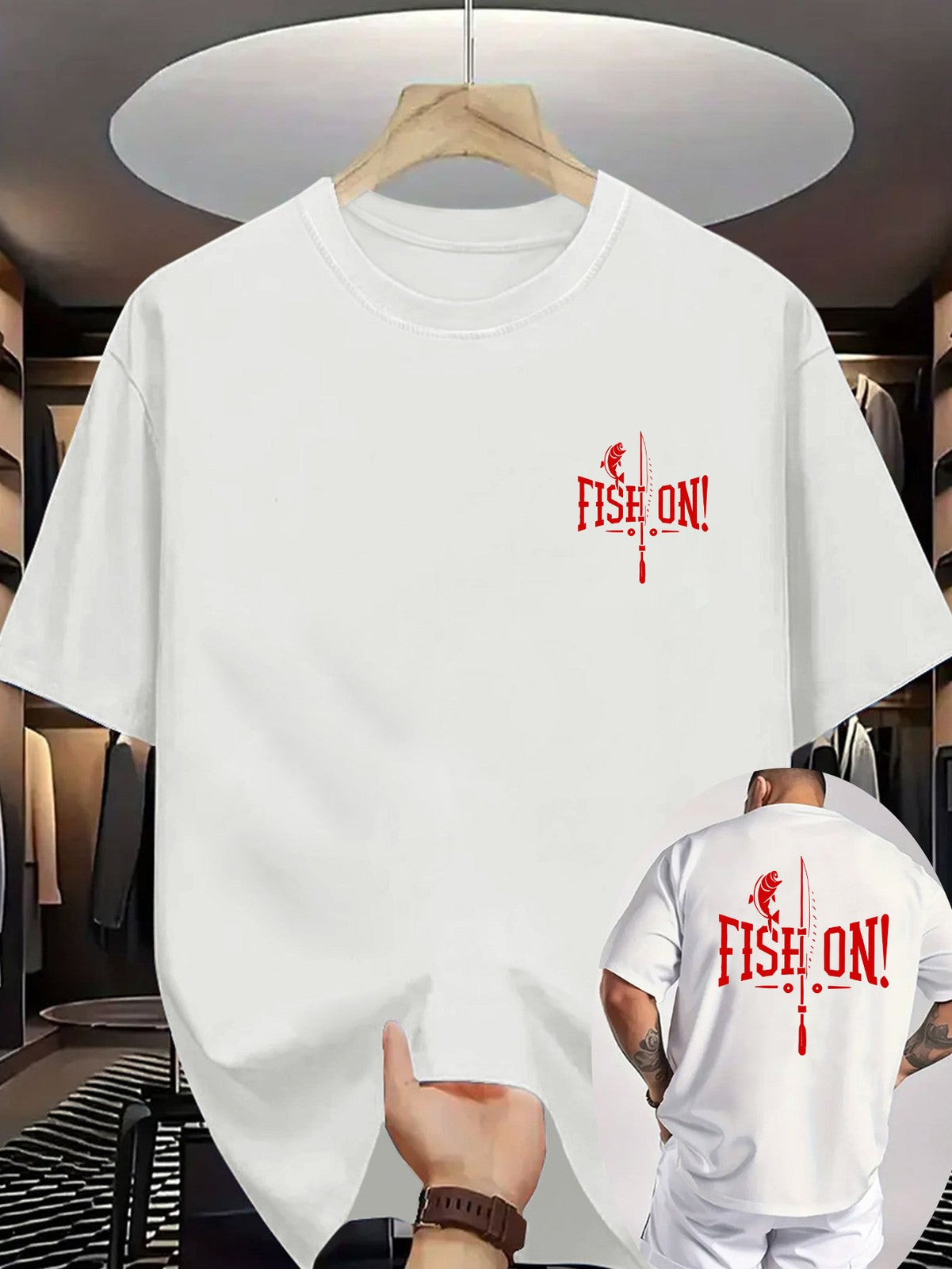 Fish On Fishing Sport Graphic Outdoor Catch Reel Angler Unisex Tee