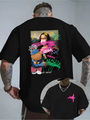 Men's Casual Graphic T-Shirt - Artistic Bear with Crown and Heart
