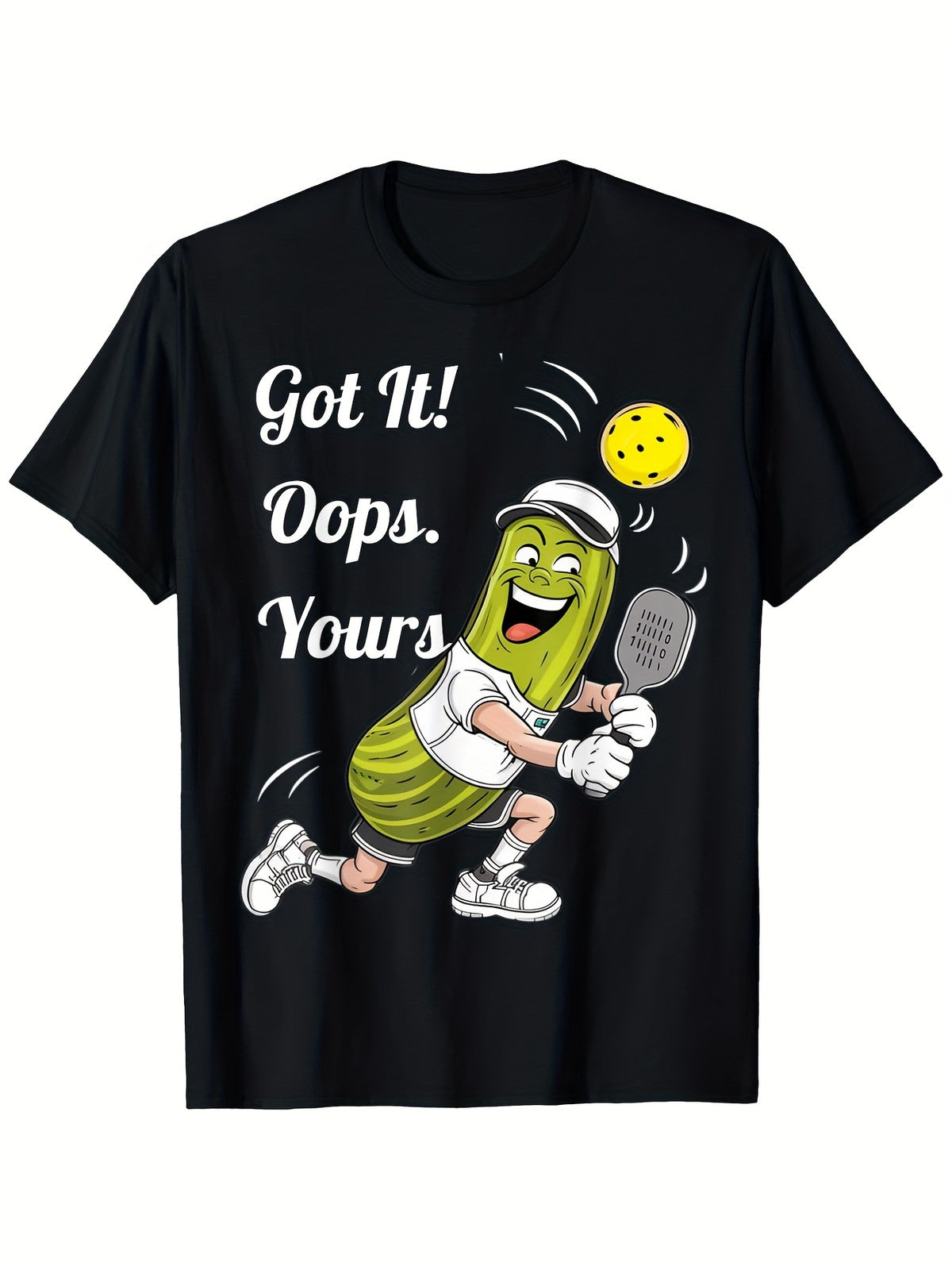 Got It Oops Yours Funny Pickleball Graphic Tee for Men Women, Cute Sport Lover Short Sleeve T-Shirt, Casual Crew Neck Top for Player Gift