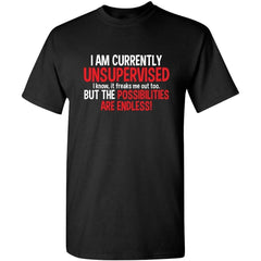 I M Currently Unsupervised Funny Chaos Sarcastic Graphic Unisex Shirt