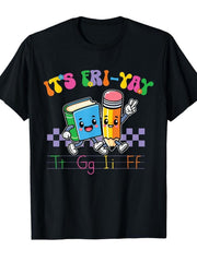 Humorous TGIF Teacher Friyay Educator Books Pencils School Spirit Gift UnisexTee