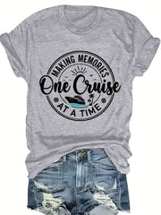Memories One Cruise At A Time Nautical Summer Vacation Trendy Gift Unisex Tee