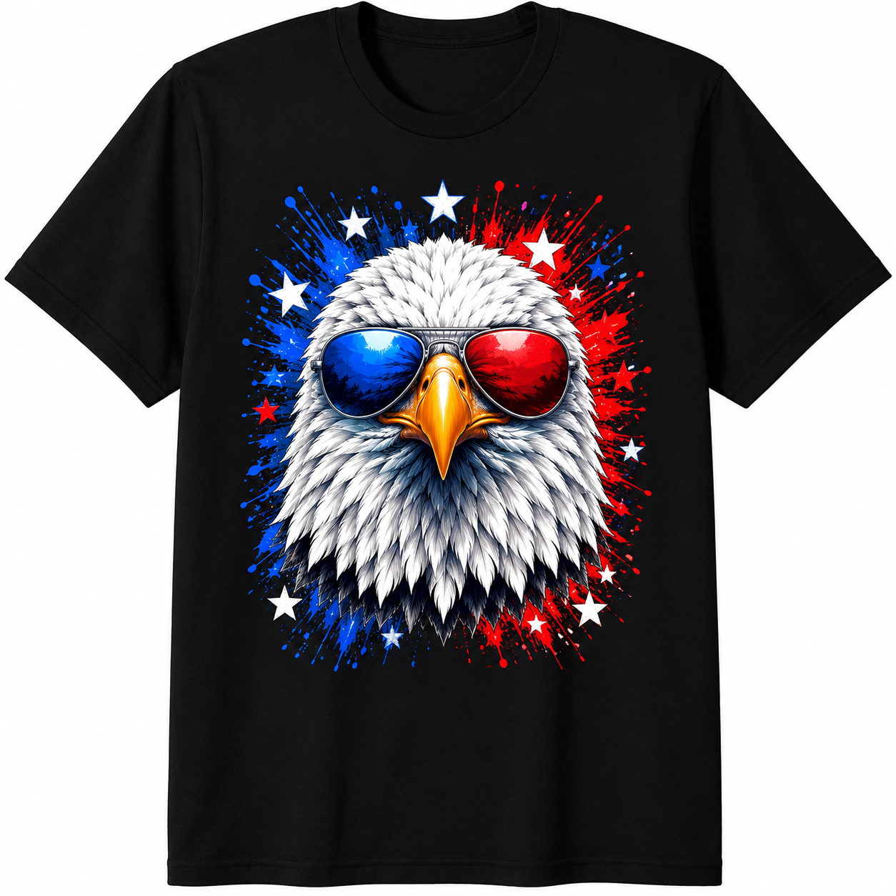 Patriotic Eagle Sunglasses Freedom Bird 4th July USA Pride Graphic Unisex Tee
