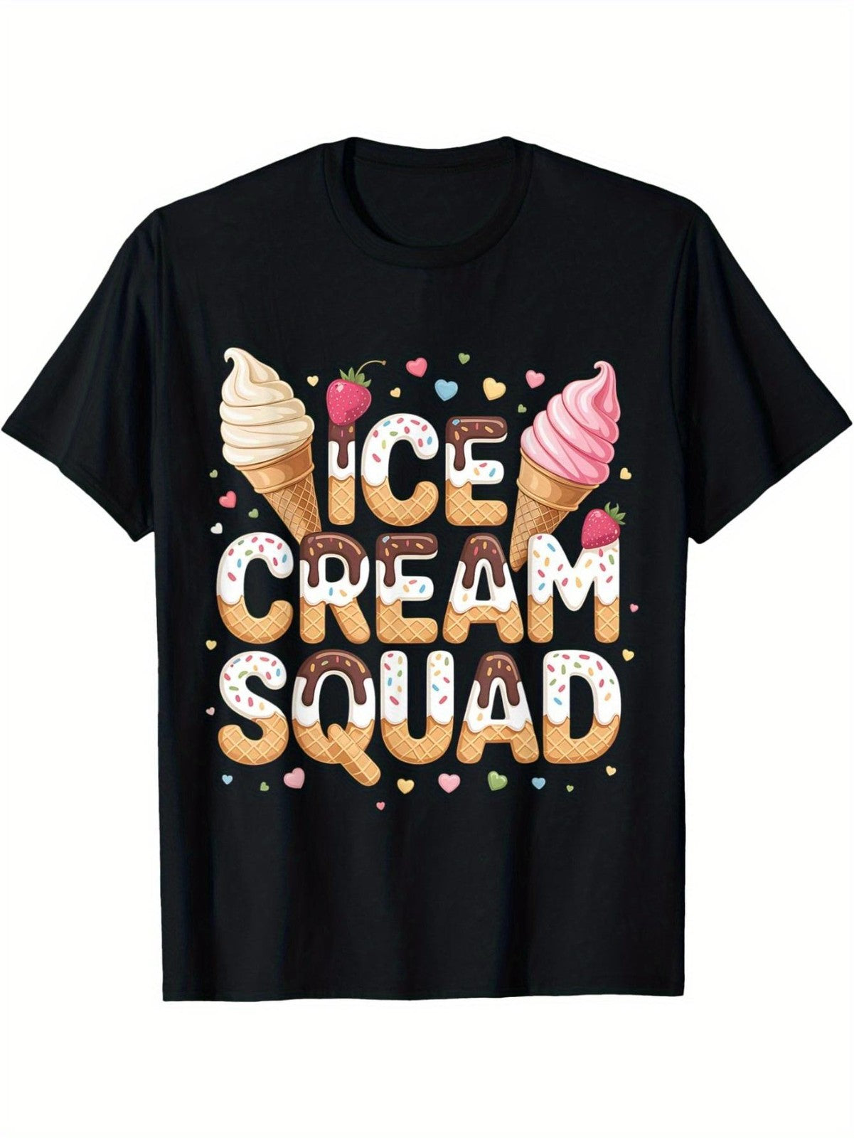 Ice Cream Squad Cute Summer Casual Gift Birthday Party Trendy Fun Unisex Tee