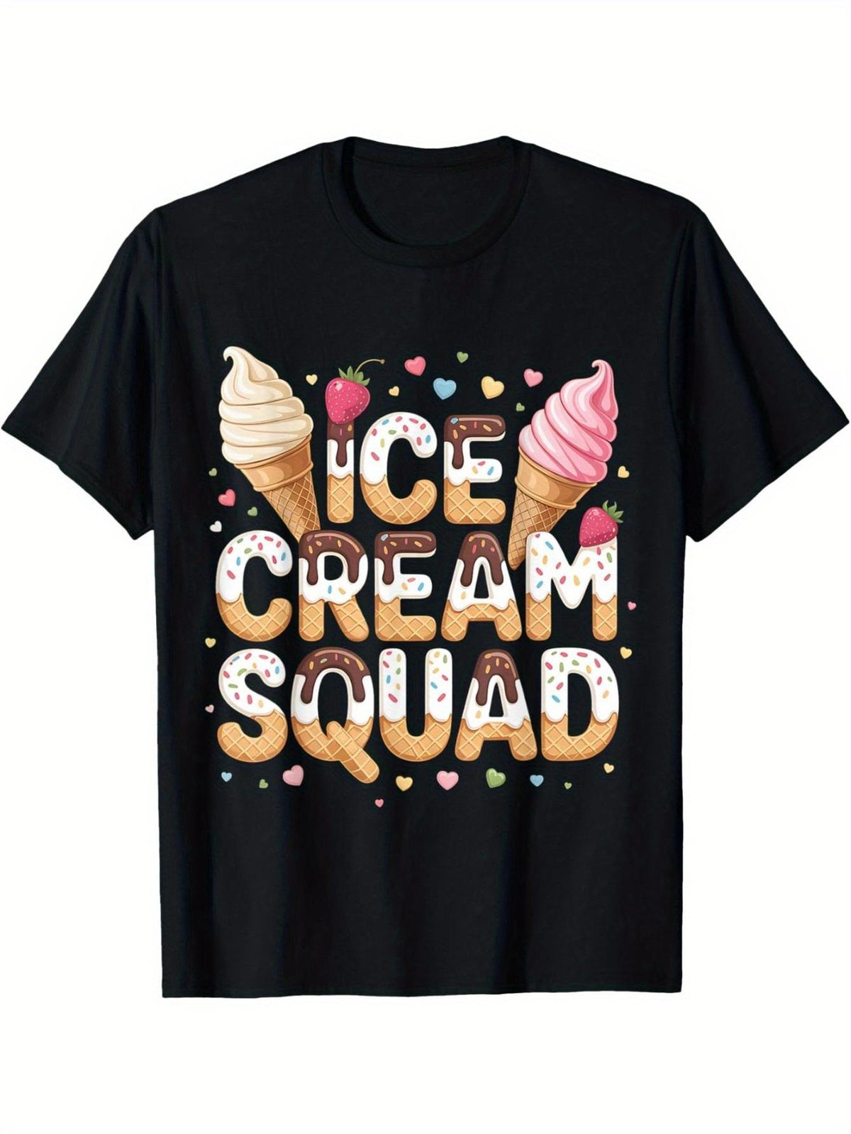 Ice Cream Squad Cute Summer Casual Gift Birthday Party Trendy Fun Unisex Tee