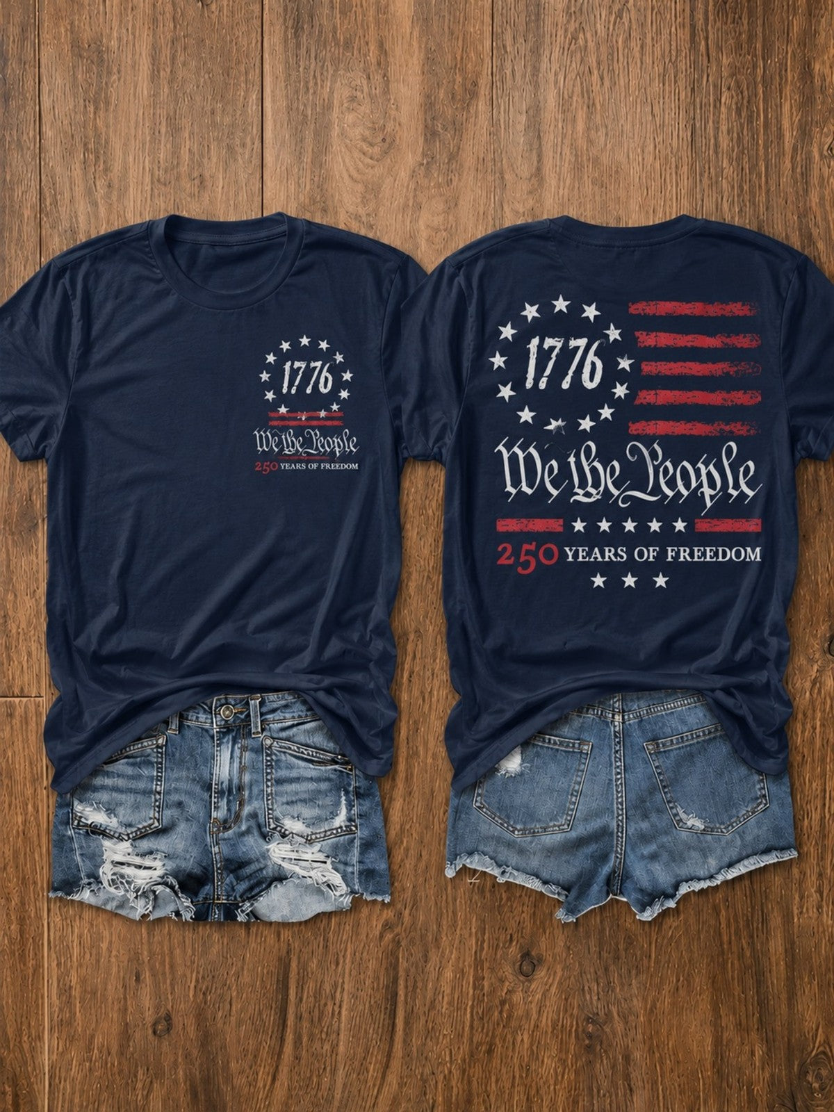 4th July Independence Day USA 250th Anniversary Soft Stretchy CrewNeck UnisexTee