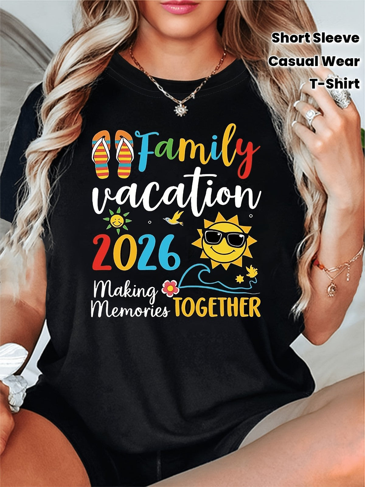 Family Vacation 2026 Making Memories Flip Flops Sun Casual Summer Gift UnisexTee