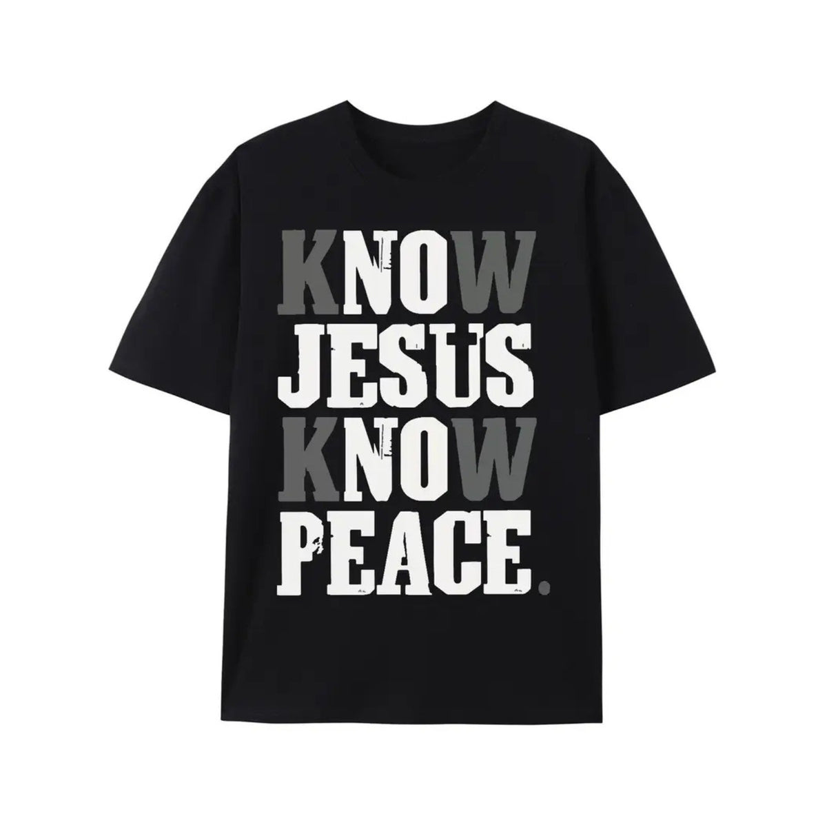 Know Jesus Know Peace Christian T-Shirt - Religious Faith Graphic Tee, Inspirational Apparel