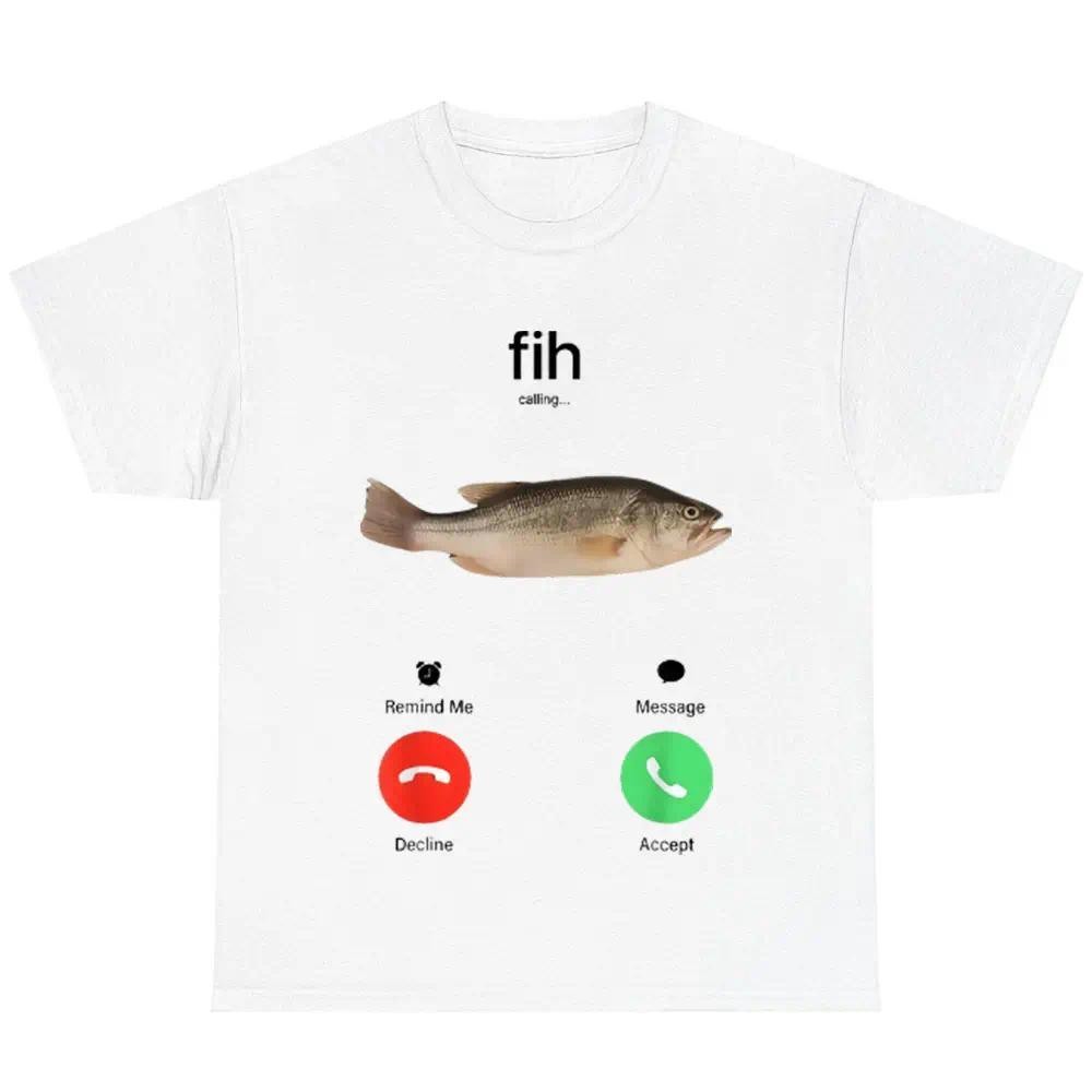 Fih Calling Remind Me Decline Accept Phone Call Fish Graphic Unisex Shirt