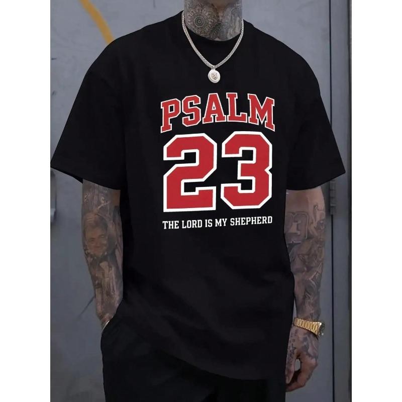 Men's Christian T-Shirt Psalm 23 The Lord Is My Shepherd Bible Verse Tee