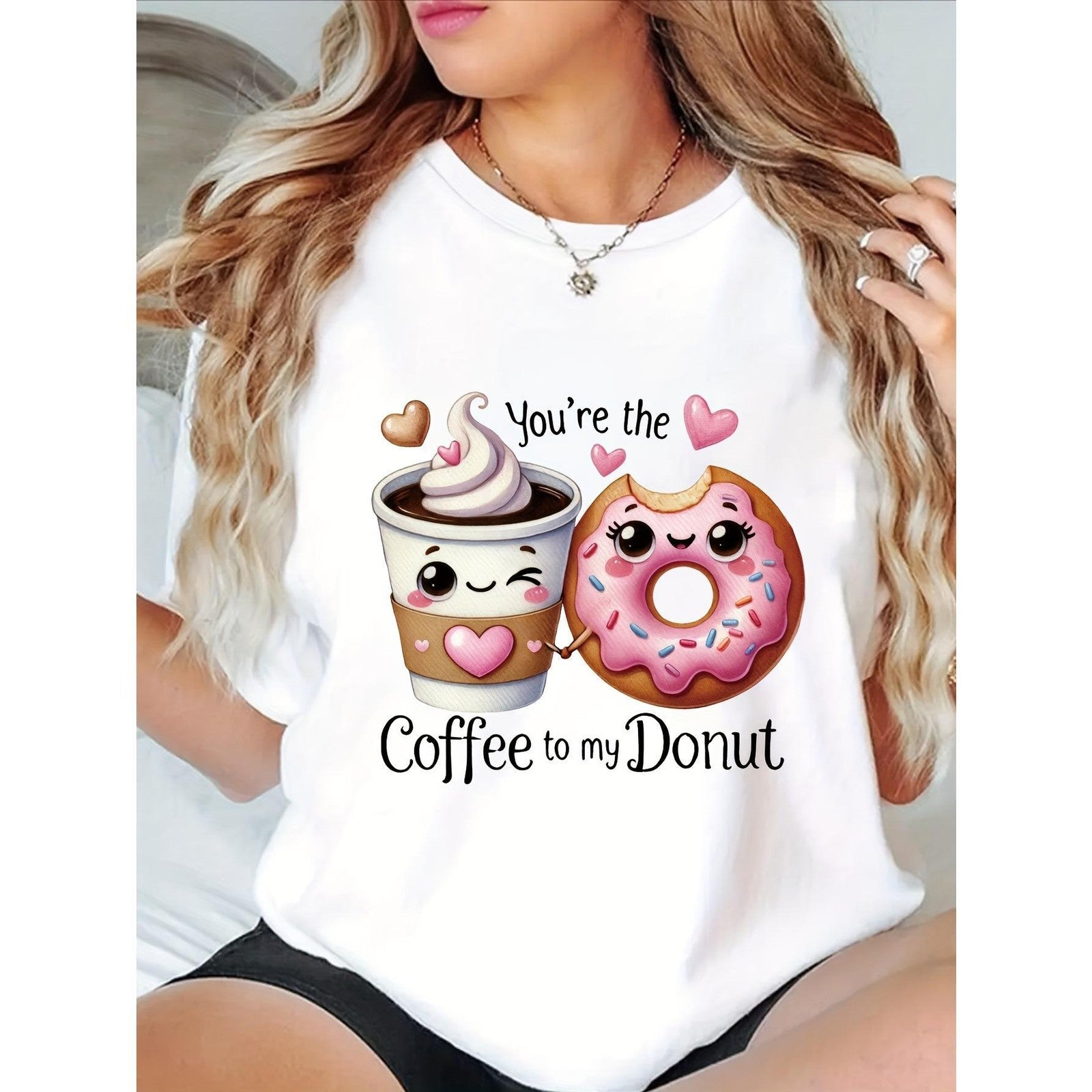 Coffee To My Donut Cute Couple Matching Romantic Breakfast Foodie Gift UnisexTee