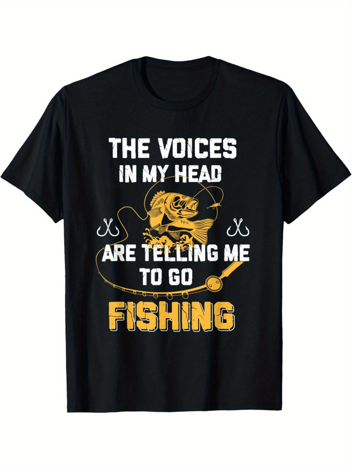 Voices In Head Telling Go Fishing Funny Angler Gift Casual Summer Unisex Tee
