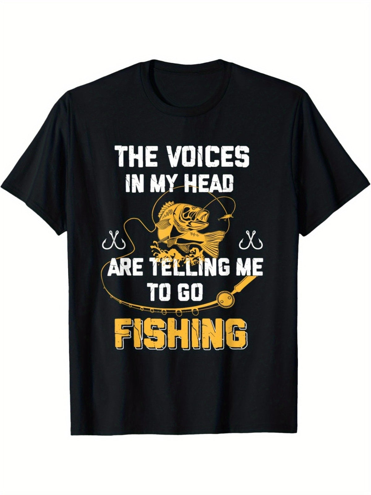 Voices In Head Telling Go Fishing Funny Angler Gift Casual Summer Unisex Tee
