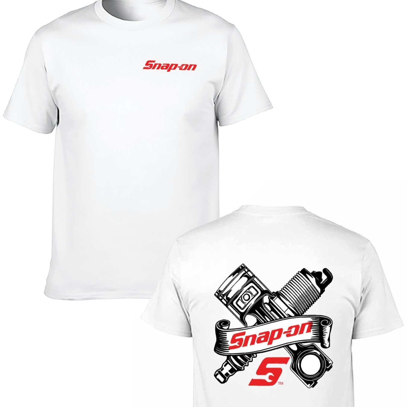 Snap-On T-Shirt with Engine Parts Graphic T-Shirt for Mechanics, Ideal for Daily